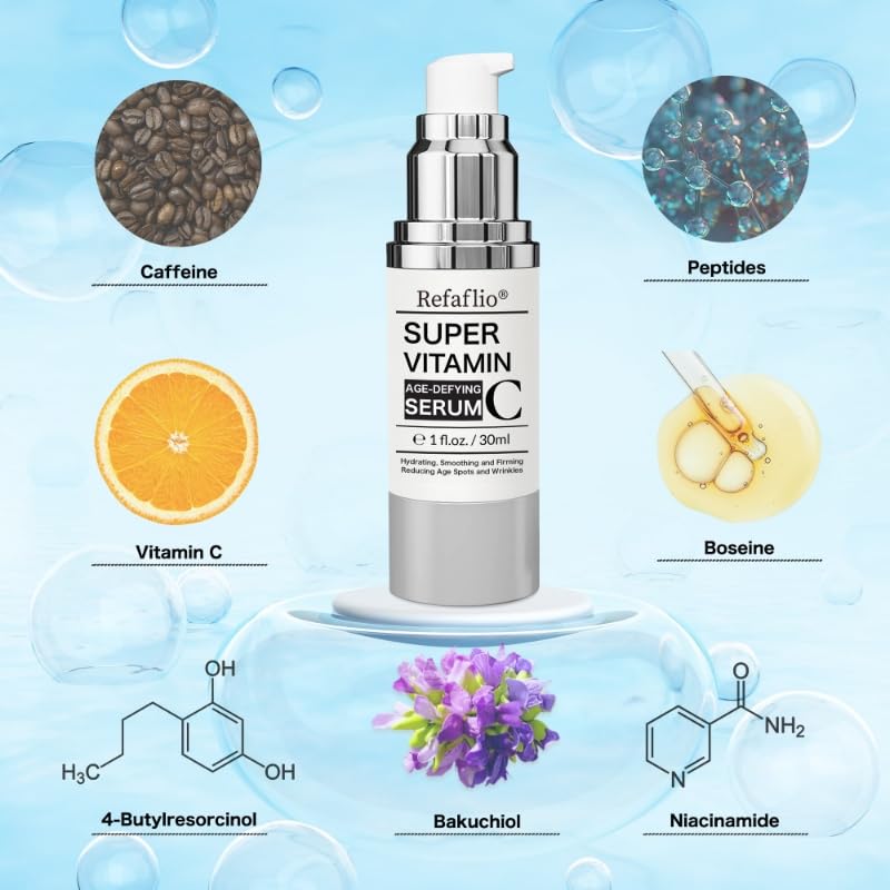 Super Vitamin C Serum for Women over 70, Rapid Anti Aging Cream, Face Lift Cream, Hydrates, Softens, Lifts and Firms, Fights Wrinkles, Advanced Super Serum C 3PCS. (90ml) - dailyvitalstore