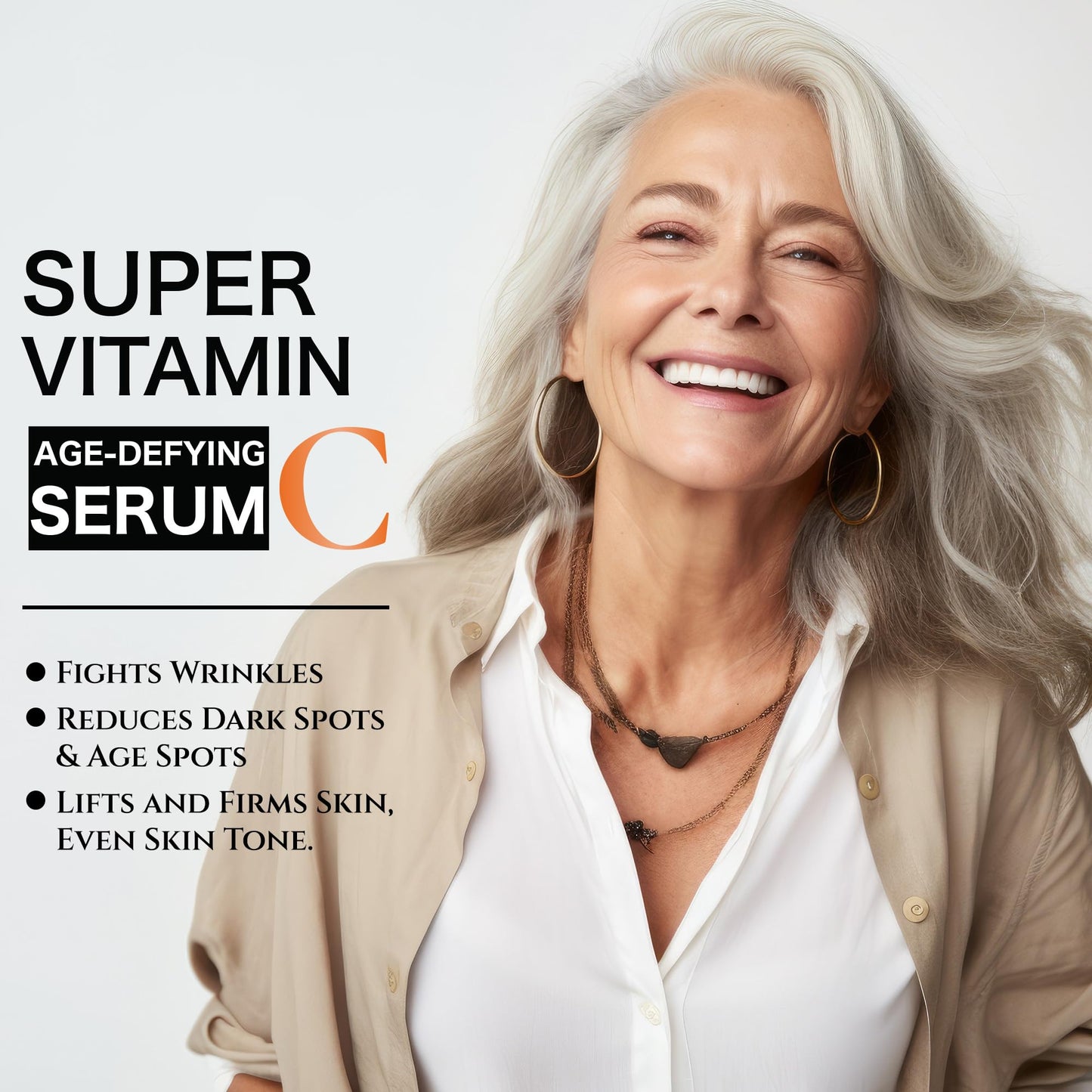 Super Vitamin C Serum for Women over 70, Rapid Anti Aging Cream, Face Lift Cream, Hydrates, Softens, Lifts and Firms, Fights Wrinkles, Advanced Super Serum C 3PCS. (90ml) - dailyvitalstore
