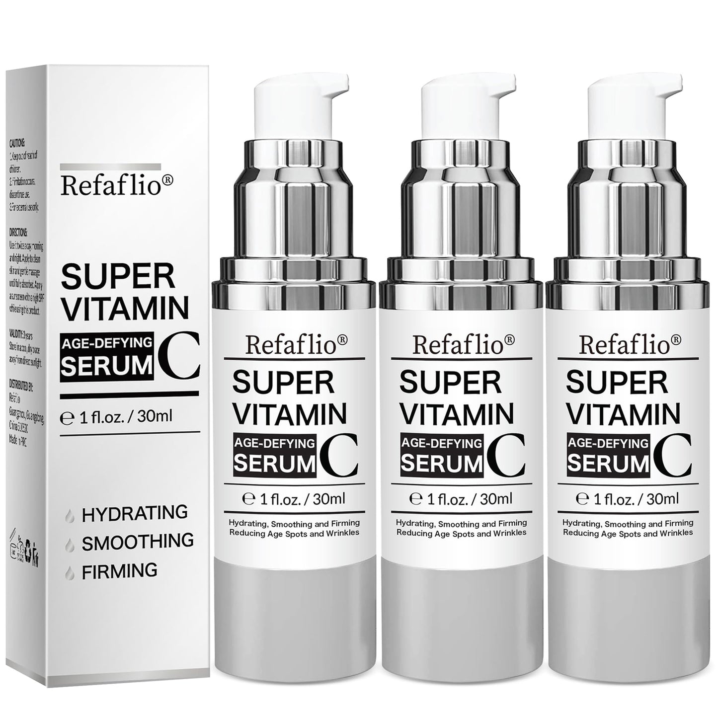 Super Vitamin C Serum for Women over 70, Rapid Anti Aging Cream, Face Lift Cream, Hydrates, Softens, Lifts and Firms, Fights Wrinkles, Advanced Super Serum C 3PCS. (90ml) - dailyvitalstore