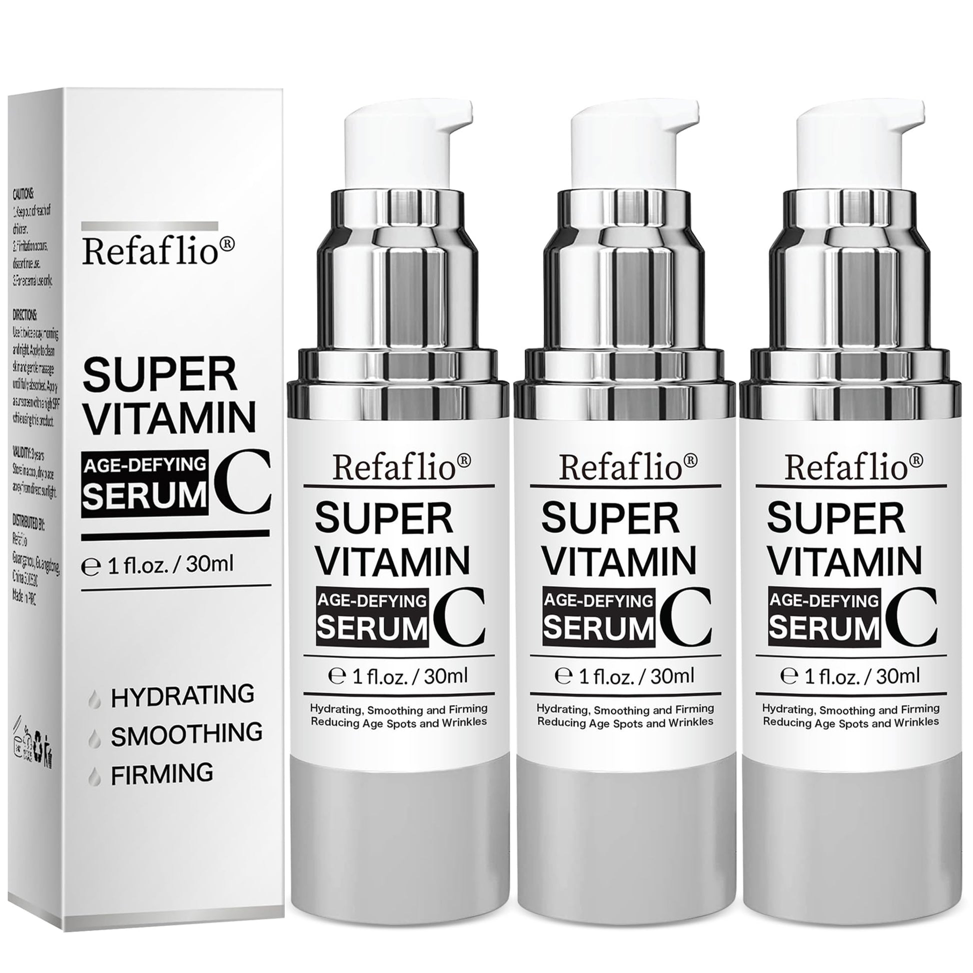 Super Vitamin C Serum for Women over 70, Rapid Anti Aging Cream, Face Lift Cream, Hydrates, Softens, Lifts and Firms, Fights Wrinkles, Advanced Super Serum C 3PCS. (90ml) - dailyvitalstore