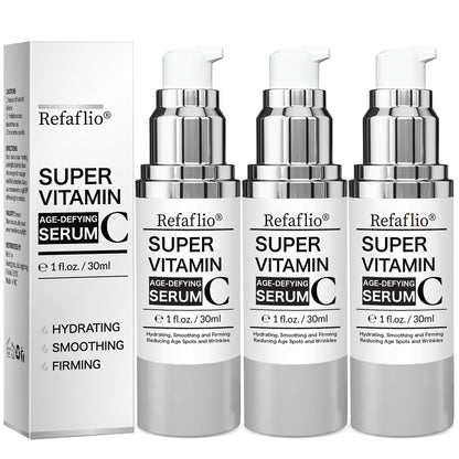 Super Vitamin C Serum for Women over 70, Rapid Anti Aging Cream, Face Lift Cream, Hydrates, Softens, Lifts and Firms, Fights Wrinkles, Advanced Super Serum C 3PCS. (90ml) - dailyvitalstore