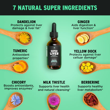 SuperBonsai Milk Thistle Herbal Liquid Supplement - Doctor-Formulated Botanical Blend with Milk Thistle and Dandelion Root - Vegan Non-GMO Drops - 3 Month Supply - dailyvitalstore
