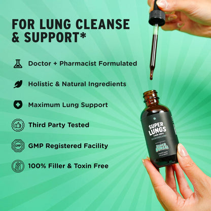 SuperBonsai Super Lungs Mullein Drops – Herbal Lung Support Tincture with Mullein Leaf Extract Elderberry Reishi Marshmallow Root - dailyvitalstore