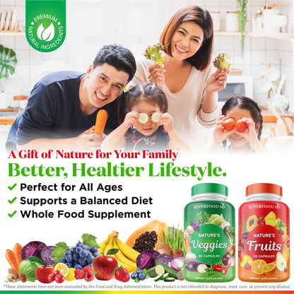 Superfood MD Fruits & Veggies Supplement - Whole Food Natural Superfoods - with Beta Carotene - Soy Free- 90 Count (Pack of 2) - dailyvitalstore