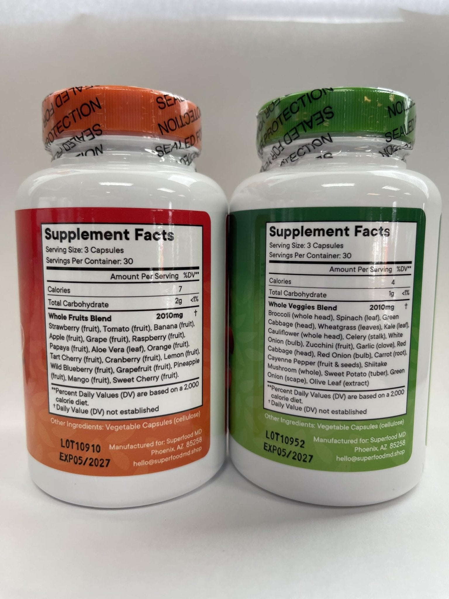 Superfood MD Fruits & Veggies Supplement - Whole Food Natural Superfoods - with Beta Carotene - Soy Free- 90 Count (Pack of 2) - dailyvitalstore