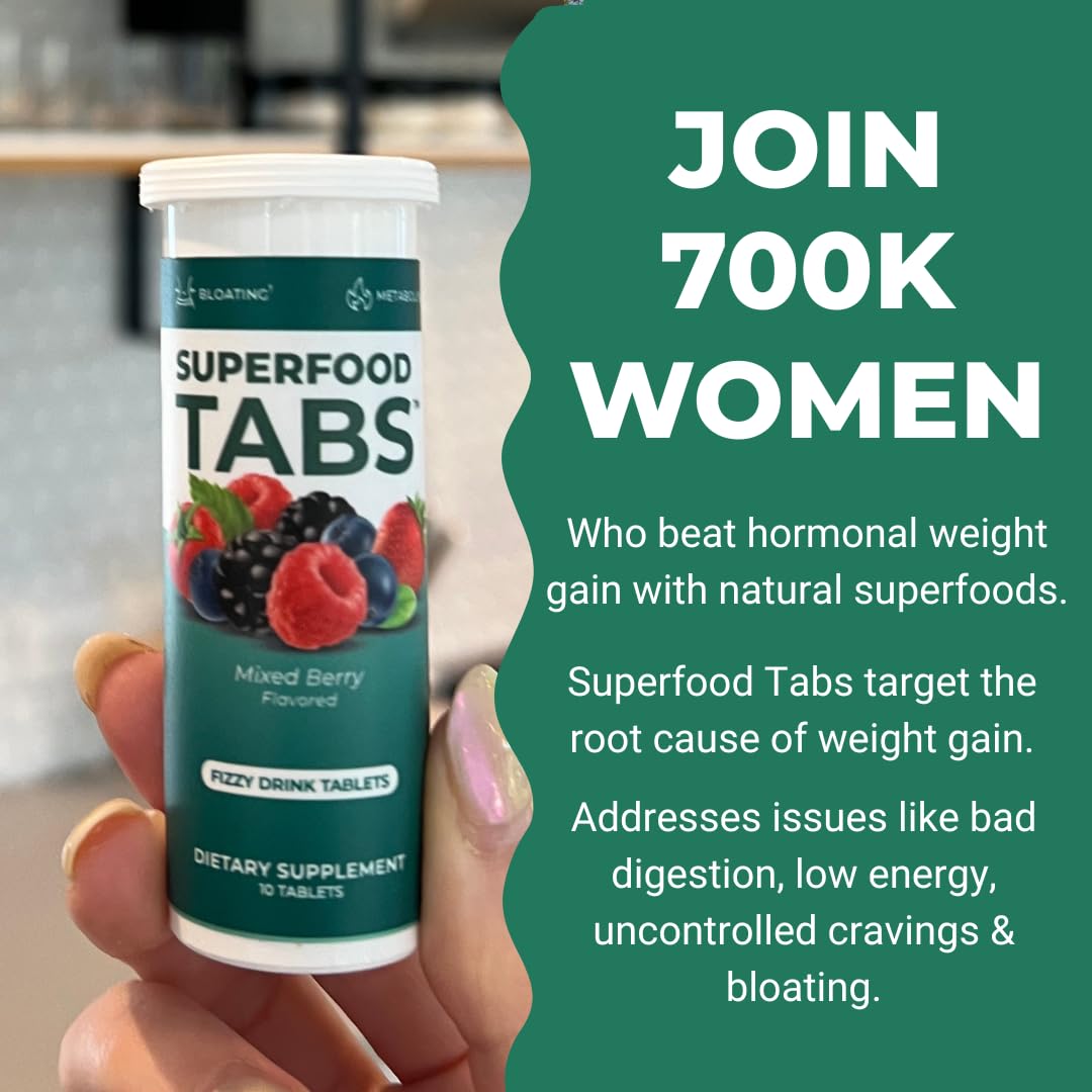 Superfood Tabs Detox Cleanse Drink - Fizzy Nutrition Supplement for Women and Men - Support Healthy Weight - Improve Digestive Health - dailyvitalstore