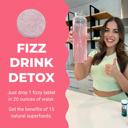 Superfood Tabs Detox Cleanse Drink - Fizzy Nutrition Supplement for Women and Men - Support Healthy Weight - Improve Digestive Health - dailyvitalstore