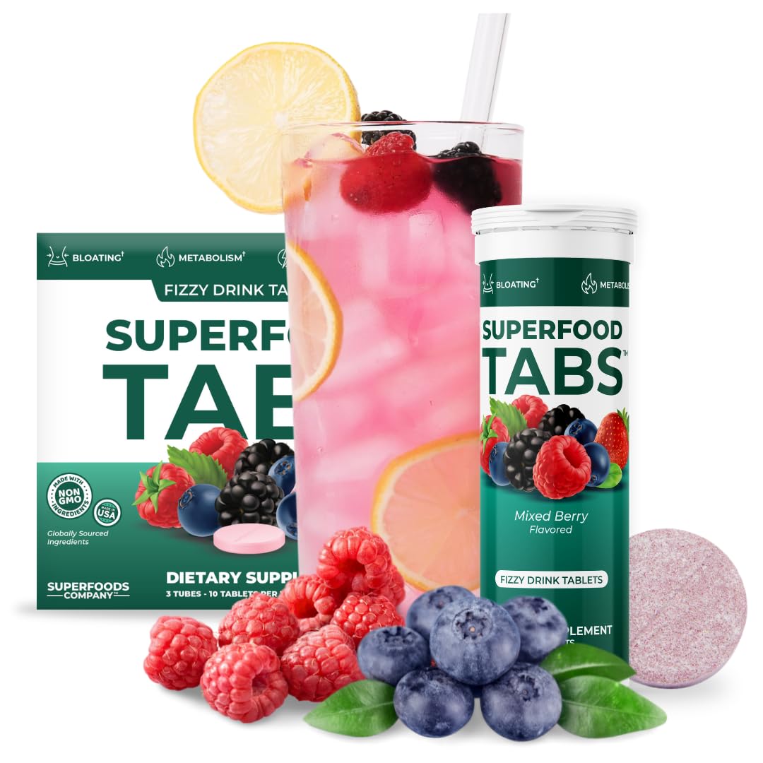 Superfood Tabs Superfoods Company Detox Cleanse Drink - Supplement for Women & Men- Support Healthy Weight- Improve Digestive Health & Bloating Relief - dailyvitalstore