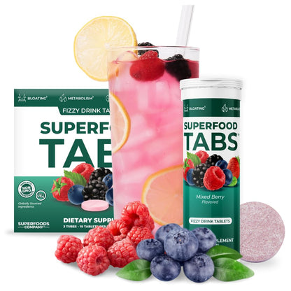 Superfood Tabs Superfoods Company Detox Cleanse Drink - Supplement for Women & Men- Support Healthy Weight- Improve Digestive Health & Bloating Relief - dailyvitalstore