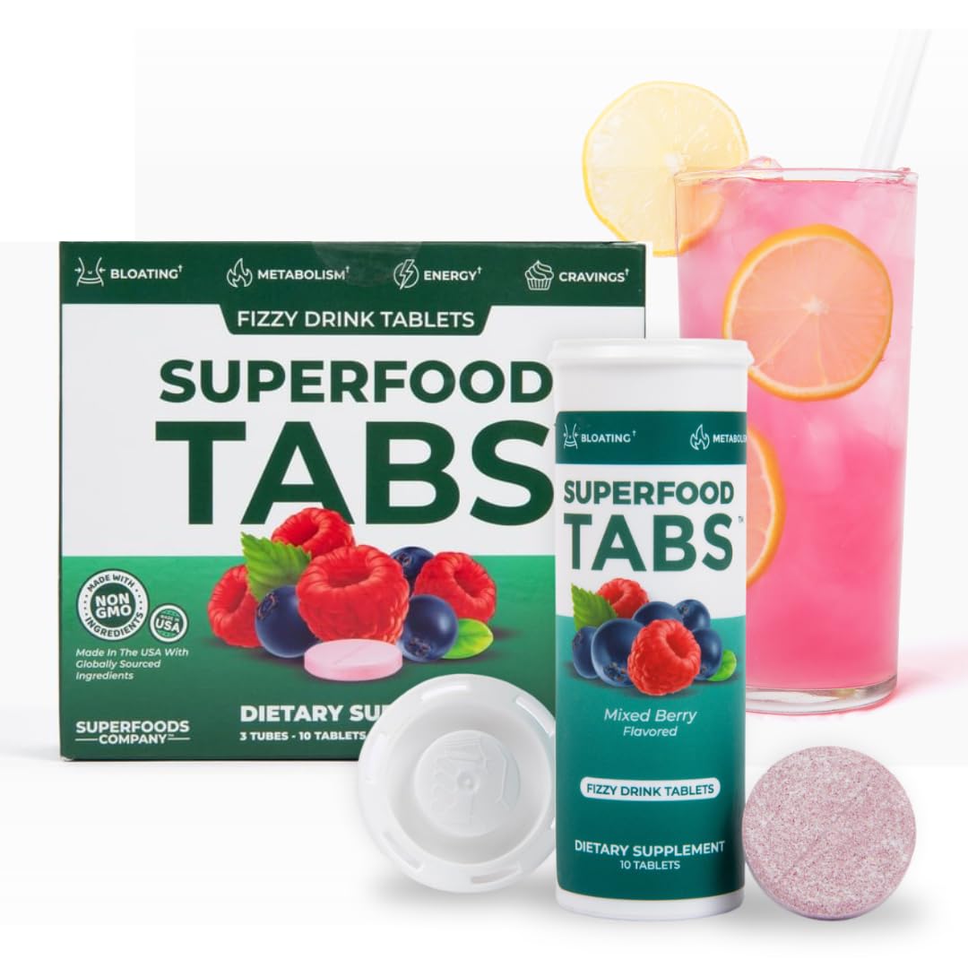 Superfood Tabs Superfoods Company Detox Cleanse Drink - Supplement for Women & Men- Support Healthy Weight- Improve Digestive Health & Bloating Relief - dailyvitalstore