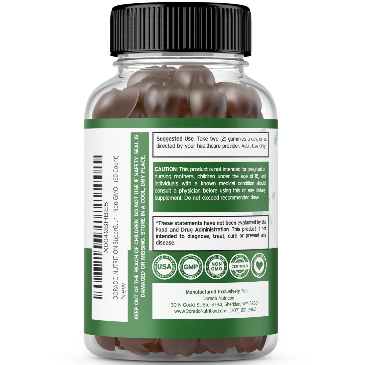 Supergreens Gummies (60 Count) Daily Greens Gummies - Greens Supplements with 8 Ingredient Power Blend - Superfood for Immunity Support for Adults - Third Party Tested, Vegan & USA Made (Pack of 2) - dailyvitalstore