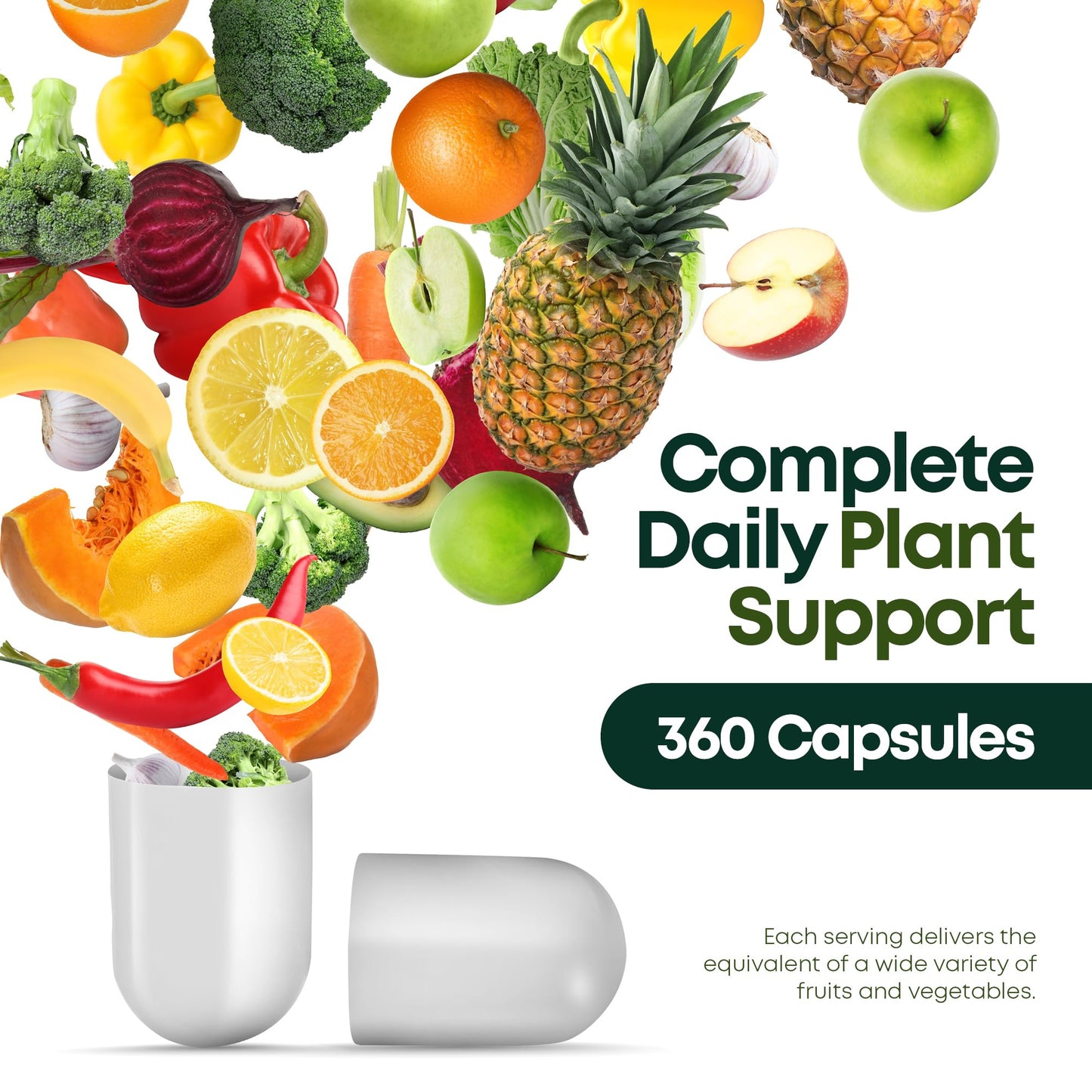 Supermed Research Fruits and Vegetables Supplements – 2 Pack Combination Fruit & Veggies Supplement – Whole Food Vitamins & Minerals for Adults – Superfood Veggie Vitamins for Adults (180 x 2, 360 Ct) - dailyvitalstore