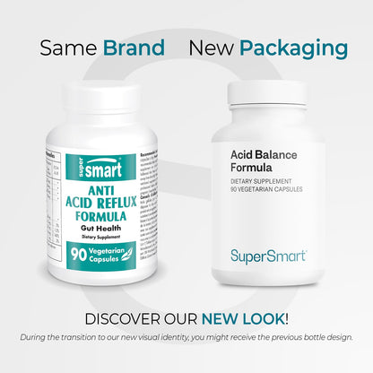 Supersmart Acid Balance Formula (Advanced Complex) - with Zinc L-Carnosine, Slippery Elm Extract, Licorice Root | Non-GMO & Gluten Free - 90 Vegetarian Capsules - dailyvitalstore