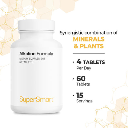 Supersmart - Alkaline Formula Supplement (Advanced Formula) - with Potassium Phosphate, Calcium & Magnesium Citrate - pH Balance | Non-GMO & Gluten Free - 60 Tablets - dailyvitalstore