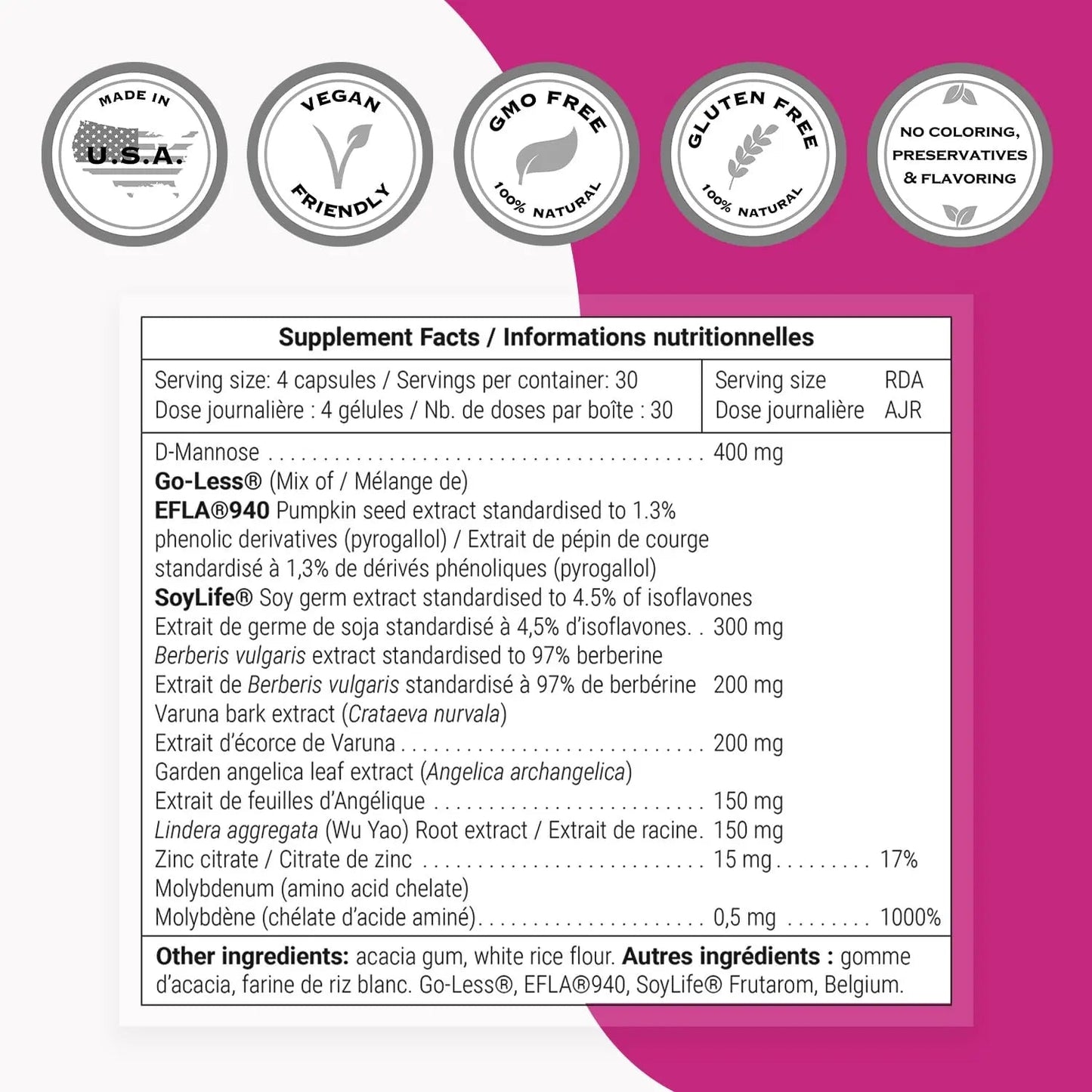 SuperSmart Complete Uricare (Patented & High Strength) - D-mannose, Go Less Pumpkin Seed, Varuna Bark - for Women & Men | Non-GMO & Gluten Free - 120 Vegetarian Capsules - dailyvitalstore
