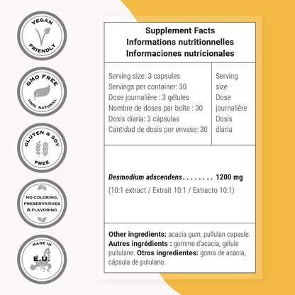 Supersmart - Desmo Forte ™ - Liver Support Supplement - 1:2 Liquid Extract of Desmodium Asdscendens | Non-GMO & Gluten Free - 250 ml - dailyvitalstore