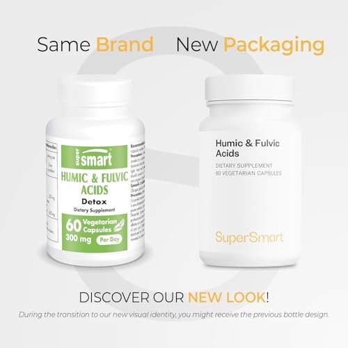 Supersmart - Humic and Fulvic Acid Supplement 300mg per Day (Patented & High Strength) - Fulvic Humic Mineral Blend | Non-GMO & Gluten Free - 60 Vegetarian Capsules - dailyvitalstore
