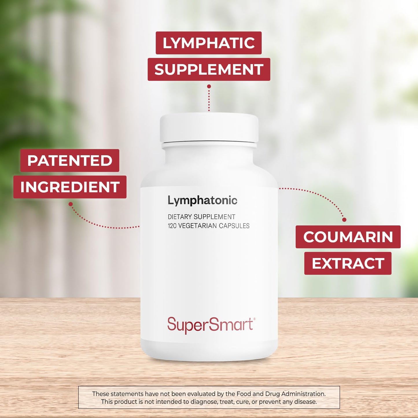 Supersmart - Lymphatonic 40mg per Day - Lymphatic Drainage Supplement - Melilotus Officinalis | Non-GMO & Gluten Free - 120 Vegetarian Capsules - dailyvitalstore