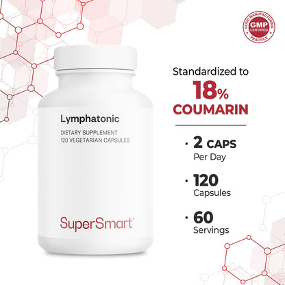 Supersmart - Lymphatonic 40mg per Day - Lymphatic Drainage Supplement - Melilotus Officinalis | Non-GMO & Gluten Free - 120 Vegetarian Capsules - dailyvitalstore