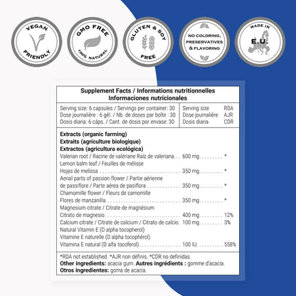 Supersmart - Muscle Relaxing Formula (Advanced Complex) - with Magnesium, Calcium, Vitamin E, Plants Extracts | Non-GMO & Gluten Free - 180 Vegetarian Capsules - dailyvitalstore