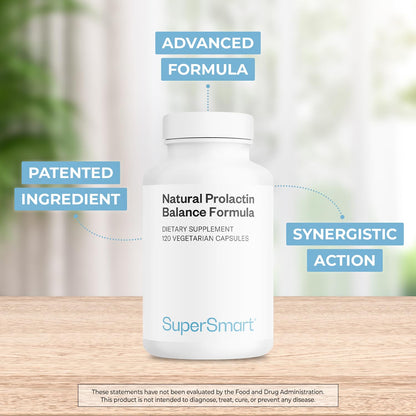 Supersmart - Natural Prolactin Balance Formula - with p5p Vitamin B6, Maca Root, Ashwagandha | Gluten Free - 120 Vegetarian Capsules - dailyvitalstore