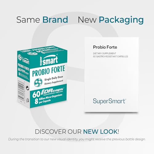 Supersmart - Probio Forte 8 Billion CFU per Capsule (Advanced Formula) - Daily Probiotics Supplement for Women & Men | Non-GMO & Gluten-Free - 60 DR Caps - dailyvitalstore