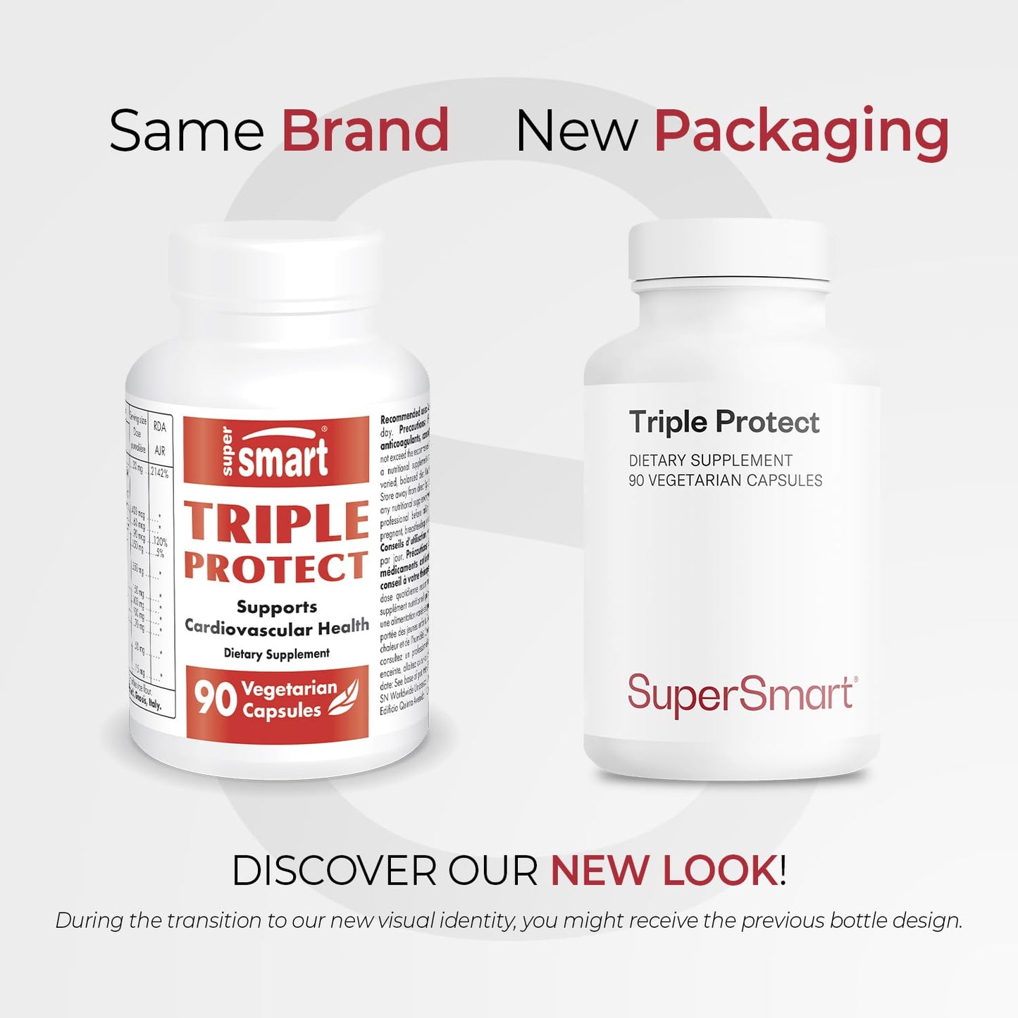 Supersmart - Triple Protect Supplement - Combines the Most Widely-Studied Natural Compounds - May Support Healthy Heart | Non-GMO & Gluten Free - 90 Vegetarian Capsules - dailyvitalstore