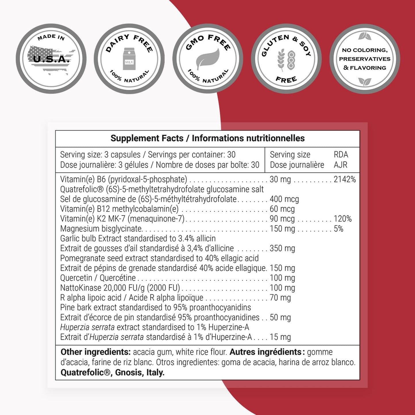 Supersmart - Triple Protect Supplement - Combines the Most Widely-Studied Natural Compounds - May Support Healthy Heart | Non-GMO & Gluten Free - 90 Vegetarian Capsules - dailyvitalstore