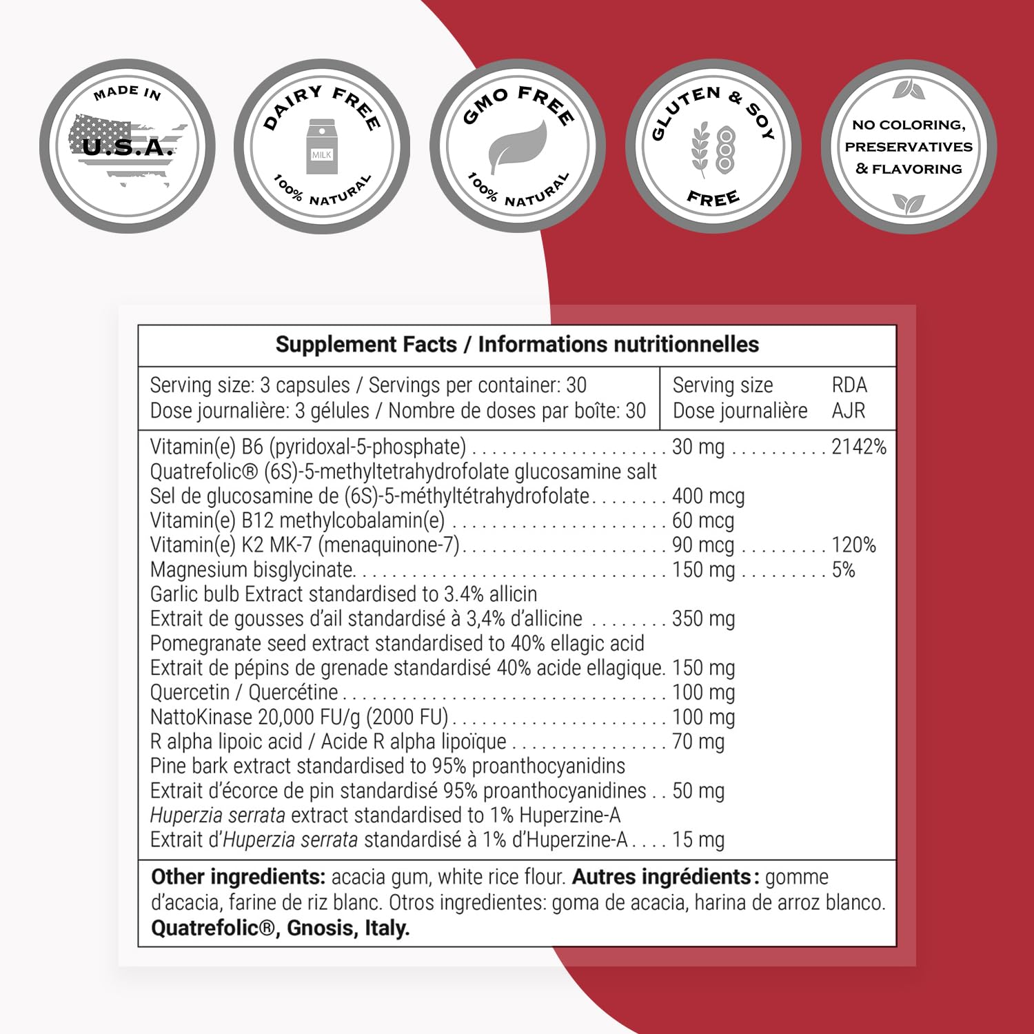 Supersmart - Triple Protect Supplement - Combines the Most Widely-Studied Natural Compounds - May Support Healthy Heart | Non-GMO & Gluten Free - 90 Vegetarian Capsules - dailyvitalstore