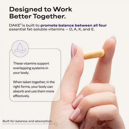 Suppgrade Labs DAKE by Dave Asprey | Synergistic Blend of Essential Vitamins D-A-K-E | Vitamin D2 + K2 + A + E Supplement for Immune Support, Bone & Joint Support, & Heart Health | 60 Day Supply - dailyvitalstore