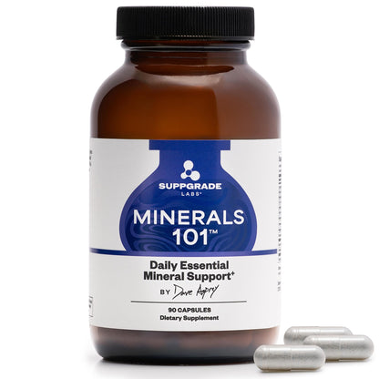 Suppgrade Labs Minerals 101 by Dave Asprey | Daily Essential Mineral Support | Trace Mineral Supplement with Calcium, Magnesium Malate, Chromium, Zinc, Copper, Potassium | 30 Day Supply - dailyvitalstore