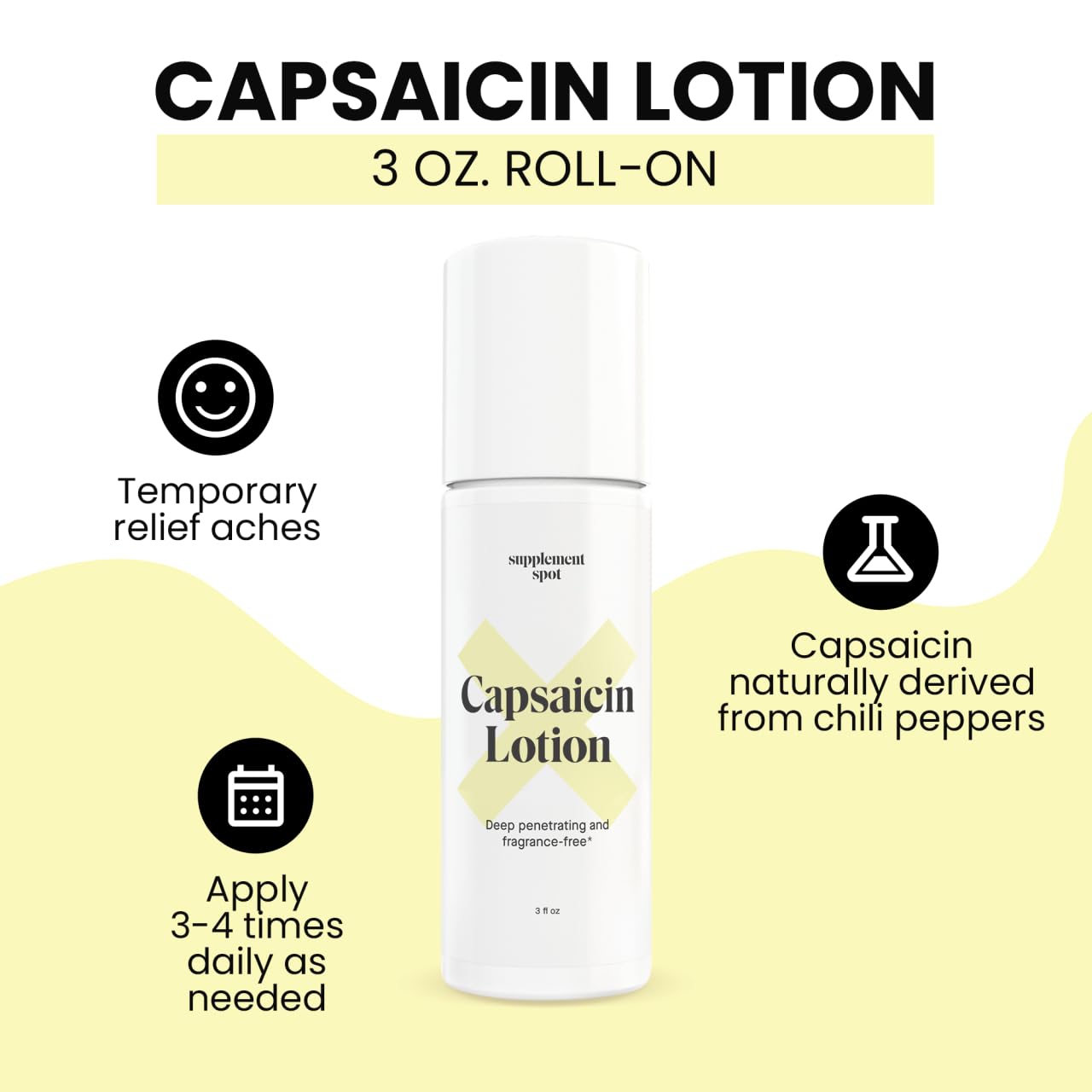 Supplement Spot Capsaicin Roll-On Cream 0.075% - Glucosamine Chondroitin MSM Gel with Bromelain – Joint & Muscle Care Bundle - dailyvitalstore