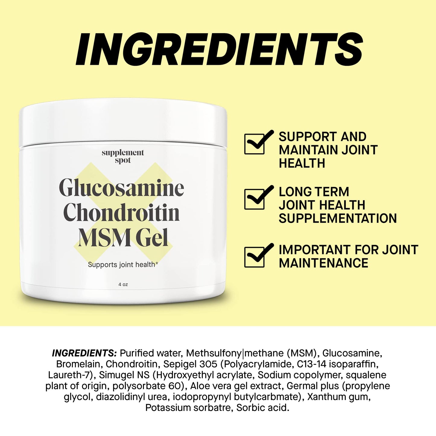 Supplement Spot Capsaicin Roll-On Cream 0.075% - Glucosamine Chondroitin MSM Gel with Bromelain – Joint & Muscle Care Bundle - dailyvitalstore