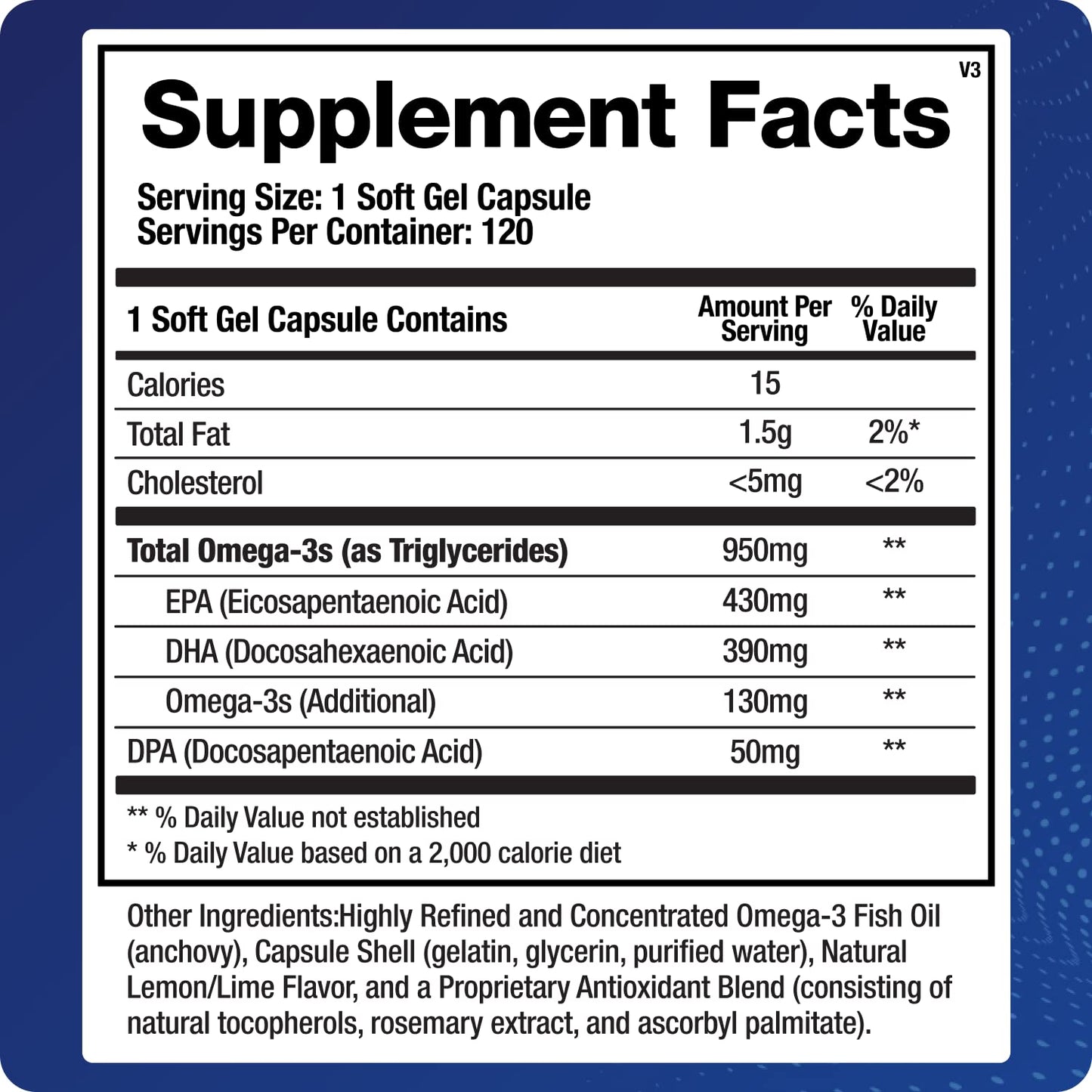 Support Omega EPA DHA Omega 3 Fish Oil Supplement - Cardiovascular, Musculoskeletal Support (120 Gel Capsules) - dailyvitalstore