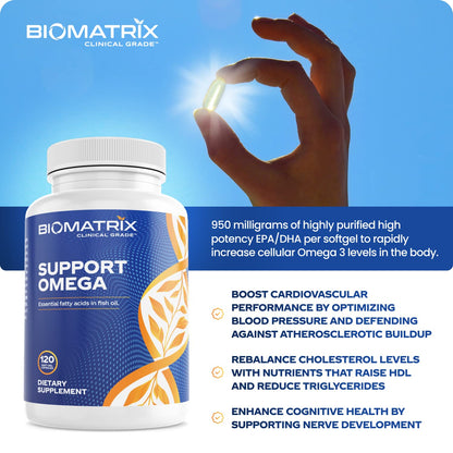 Support Omega EPA DHA Omega 3 Fish Oil Supplement - Cardiovascular, Musculoskeletal Support (120 Gel Capsules) - dailyvitalstore