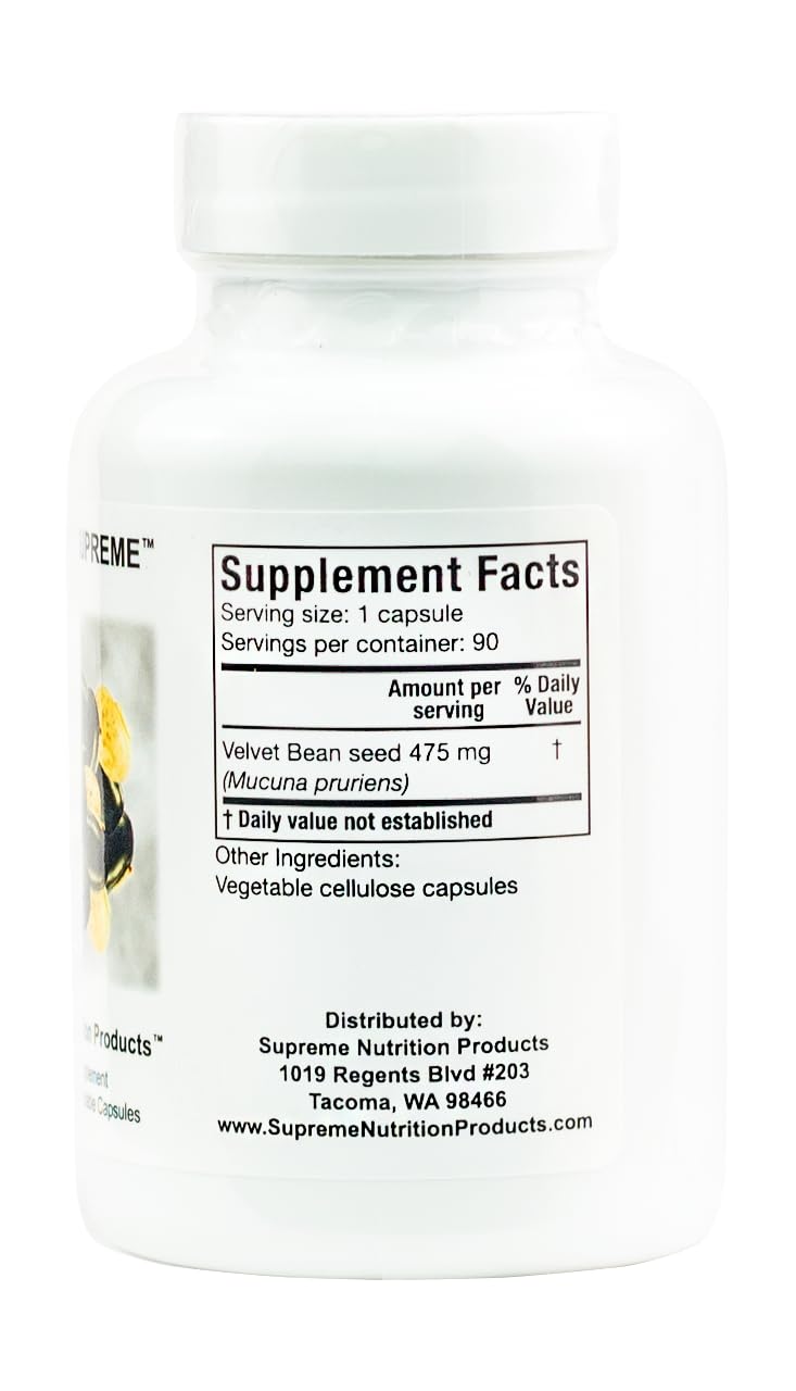 Supreme Nutrition Mucuna Supreme, 90 Pure Cowhage Vegetarian Capsules - dailyvitalstore