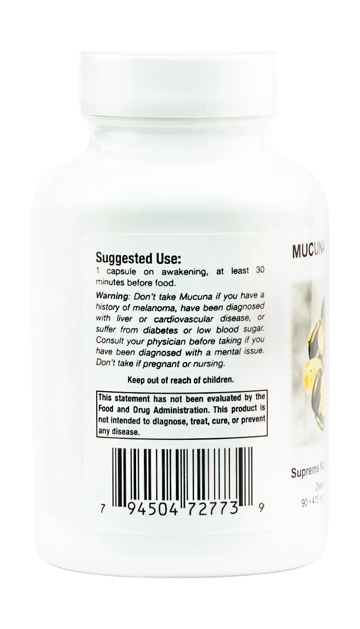Supreme Nutrition Mucuna Supreme, 90 Pure Cowhage Vegetarian Capsules - dailyvitalstore
