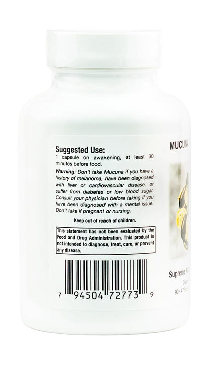 Supreme Nutrition Mucuna Supreme, 90 Pure Cowhage Vegetarian Capsules - dailyvitalstore