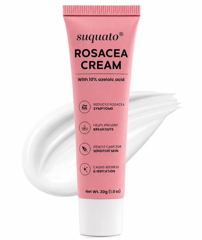 suquato 10% Azelaic Acid Cream – Rosacea Treatment for Face & Redness Reducing Face Cream – Redness & Blemish Care for Sensitive Skin - dailyvitalstore