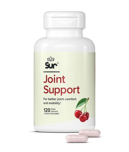 Sur Joint Support FruiteX-B Tart Cherry Capsules - Vegan Fast-Acting Relief for Better Joint Comfort and Mobility - Whole Tart Cherry and Calcium Fructoborate, Muscle Recovery (120 Capsules) - dailyvitalstore