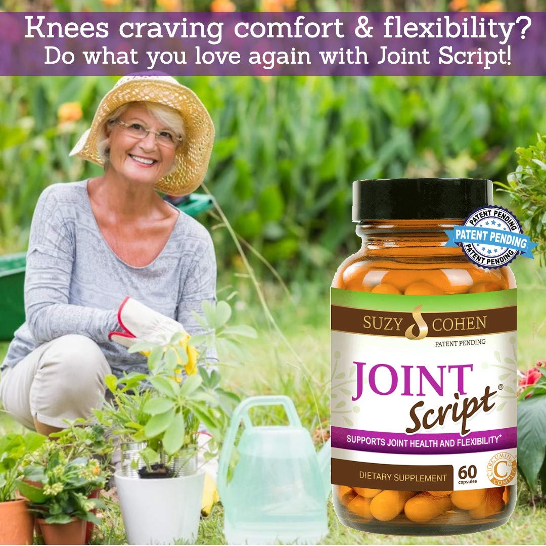 Suzy Cohen Joint Script Joint Support Supplement with Hyaluronic Acid, C3 Curcumin Turmeric Extract, MSM, Collagen Peptides, Ginger, and Boswellia for Maximum Flexibility, Tendon and Cartilage Health - dailyvitalstore