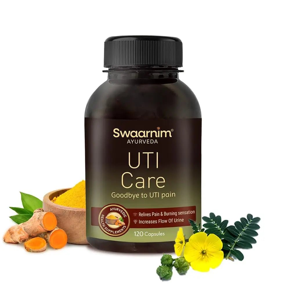Swaarnim UTI Care, Ayurvedic Healthy Supplements for Women Health, Rich in Natural Extracts, 100% Natural - No Added Chemicals and Gluten Free, 120 Capsules - dailyvitalstore