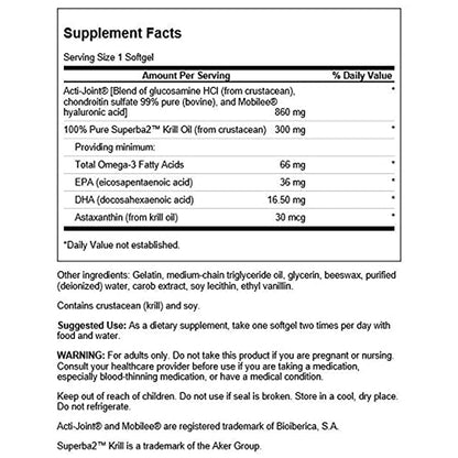 Swanson Acti-Joint Plus with Krill Oil 60 Sgels (2 Pack) - dailyvitalstore