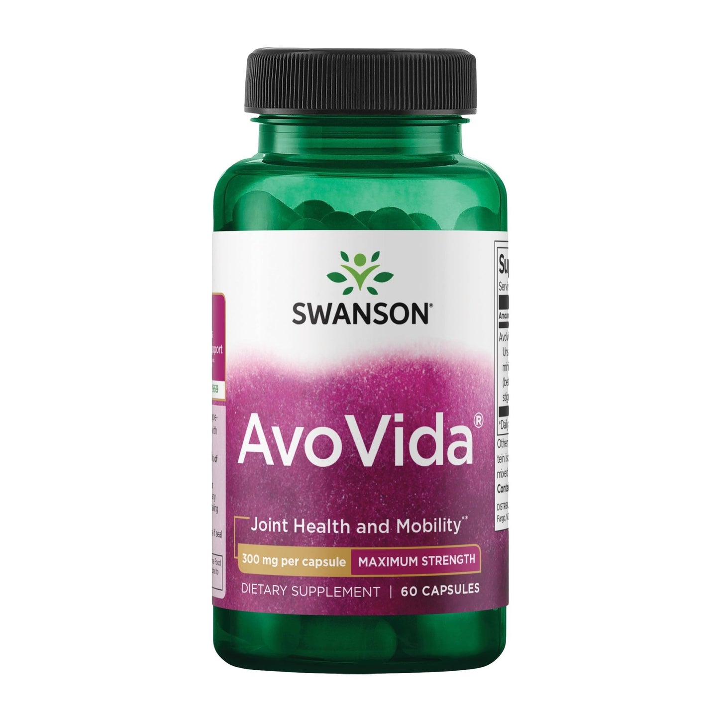Swanson AvoVida - Natural Supplement Promoting Joint Health & Mobility - Avocado & Soybean Unsaponifiables to Support Cartilage & Tissue Health - (60 Capsules, 300mg Each) (1 Pack) - dailyvitalstore