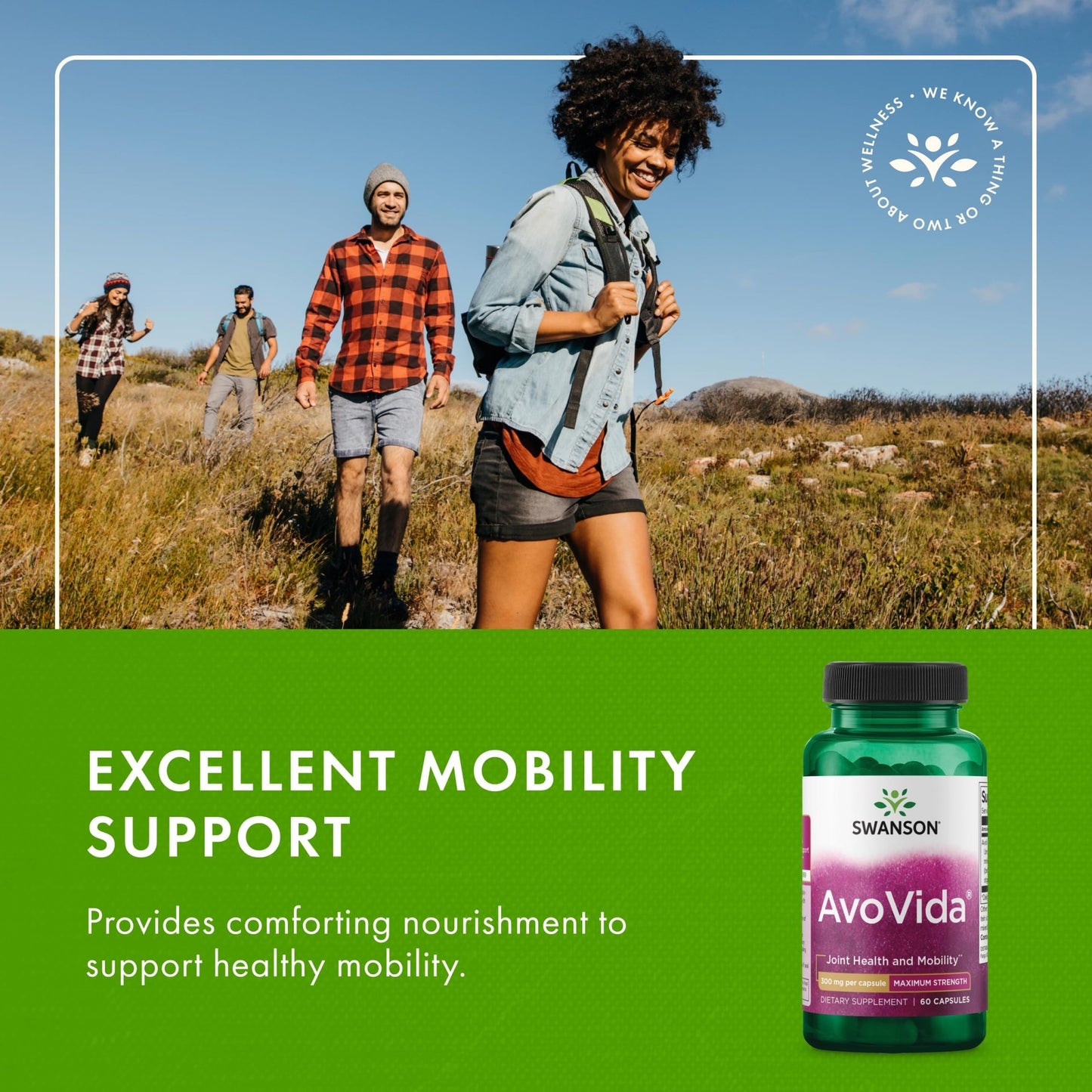Swanson AvoVida - Natural Supplement Promoting Joint Health & Mobility - Avocado & Soybean Unsaponifiables to Support Cartilage & Tissue Health - (60 Capsules, 300mg Each) (1 Pack) - dailyvitalstore