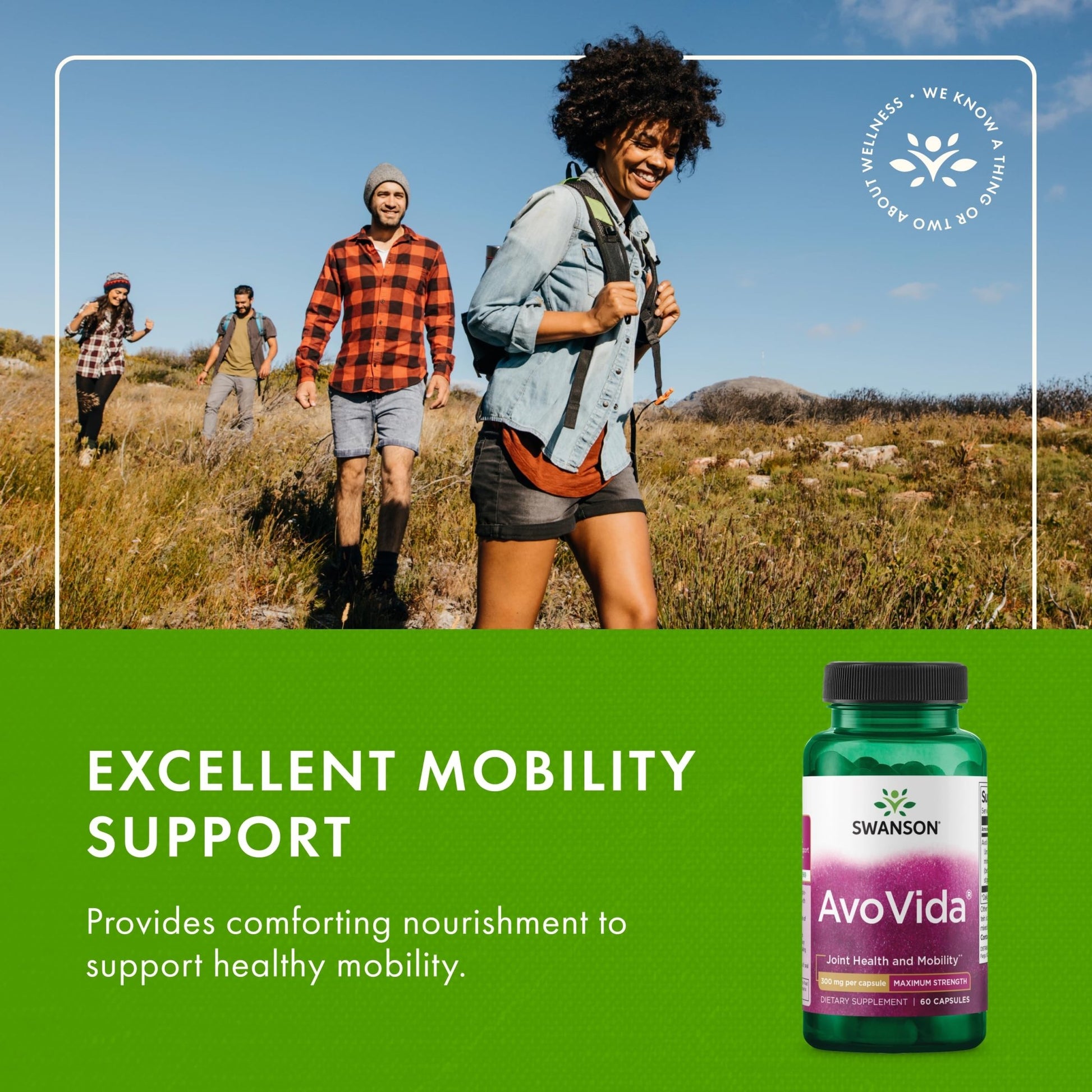 Swanson AvoVida - Natural Supplement Promoting Joint Health & Mobility - Avocado & Soybean Unsaponifiables to Support Cartilage & Tissue Health - (60 Capsules, 300mg Each) (1 Pack) - dailyvitalstore