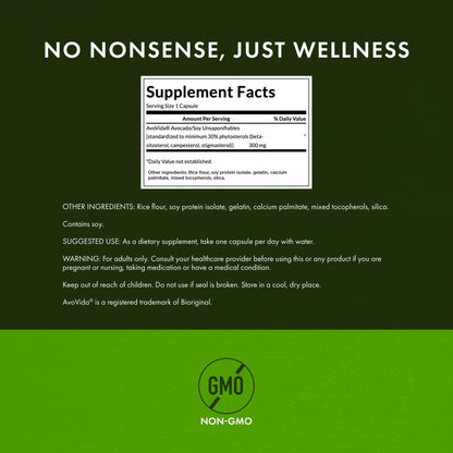 Swanson AvoVida - Natural Supplement Promoting Joint Health & Mobility - Avocado & Soybean Unsaponifiables to Support Cartilage & Tissue Health - (60 Capsules, 300mg Each) (1 Pack) - dailyvitalstore