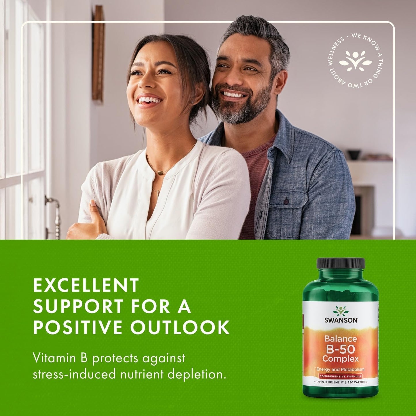 Swanson Balance B-50 High-Potency B Vitamin Complex for Busy Adults Seeking Immune, Heart, and Nervous System Support (250 Capsules) - dailyvitalstore