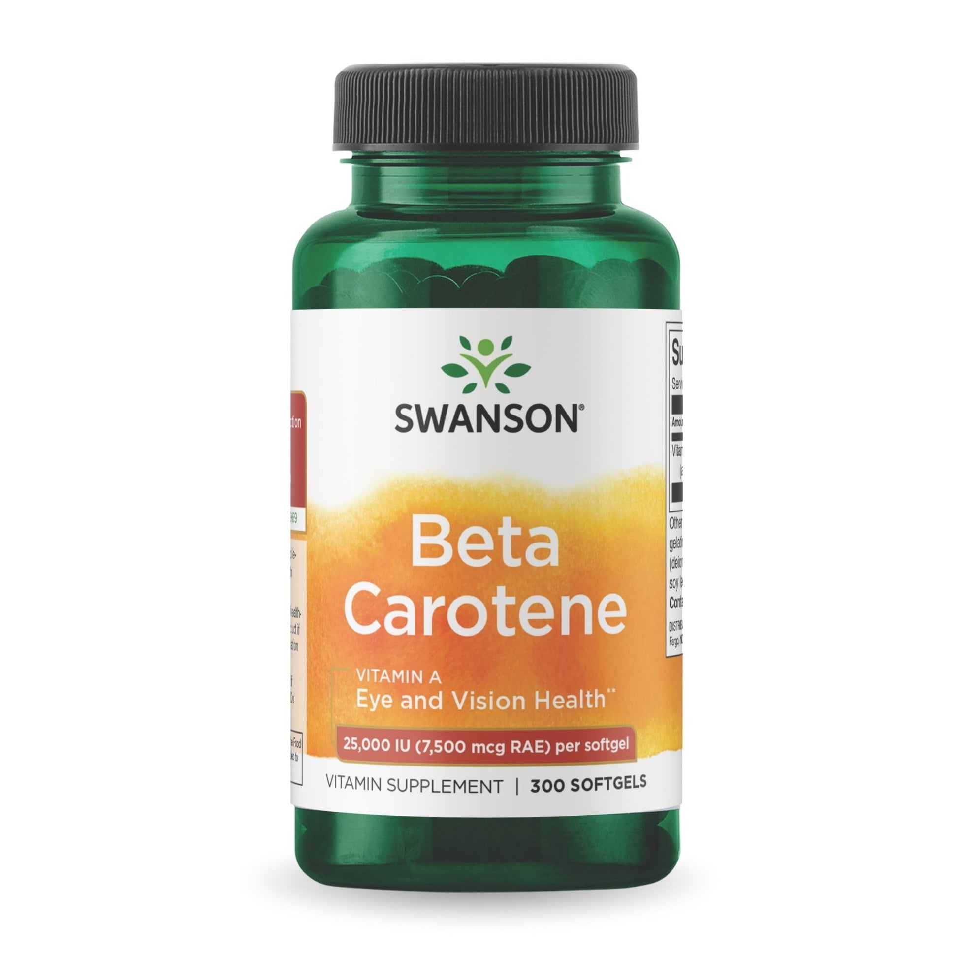Swanson Beta-Carotene Vitamin A 25,000 IU Eye and Skin Health Supplement for Adults Seeking Vision and Immune Support - 7,500 mcg (300 Softgels) - dailyvitalstore