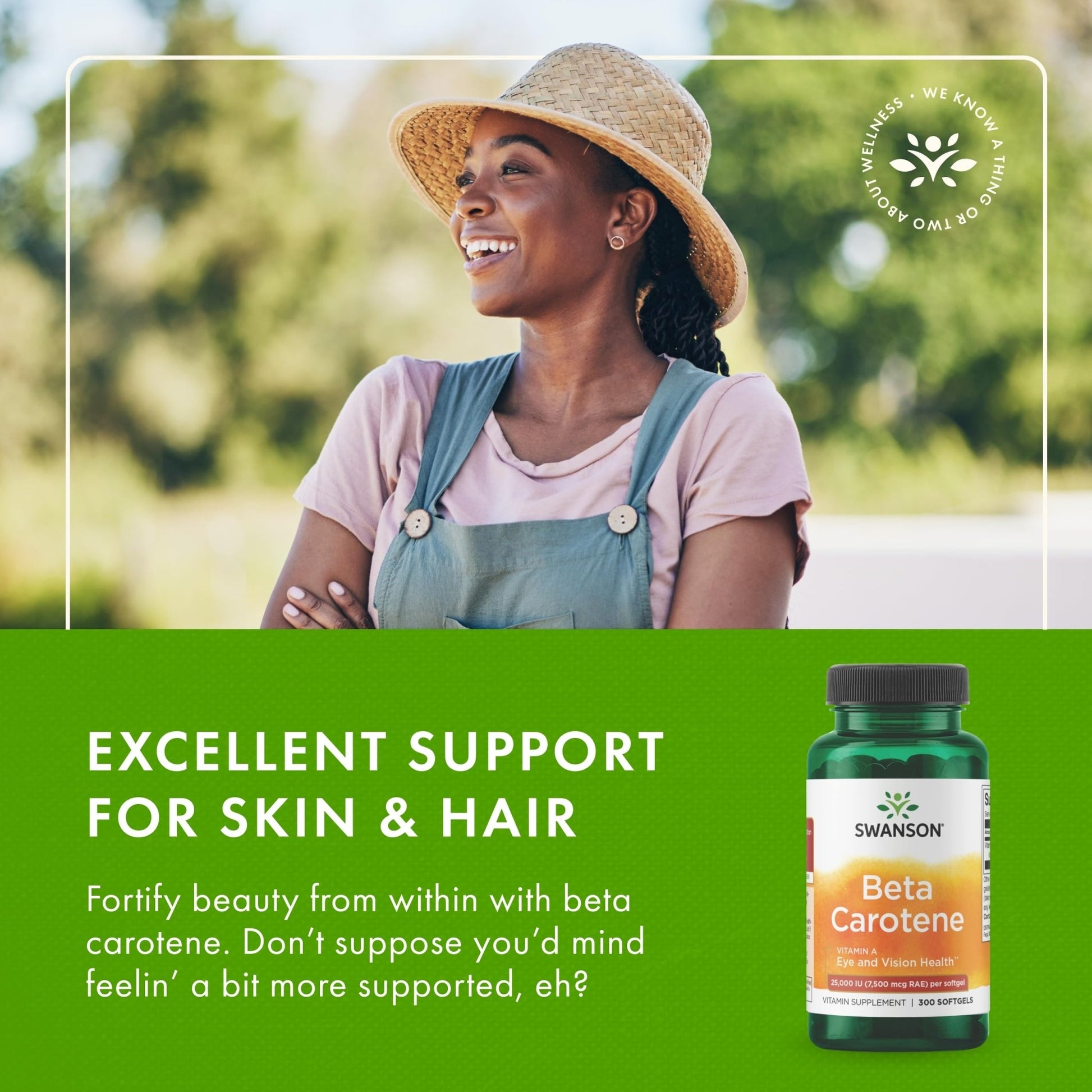 Swanson Beta-Carotene Vitamin A 25,000 IU Eye and Skin Health Supplement for Adults Seeking Vision and Immune Support - 7,500 mcg (300 Softgels) - dailyvitalstore